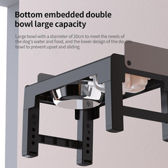 Pakeway Lifting Bowl With Five Height Adjustable(One Steel Bowl, One Slow Feeder)