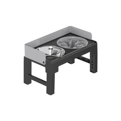 Pakeway Lifting Bowl With Five Height Adjustable(One Steel Bowl, One Slow Feeder)