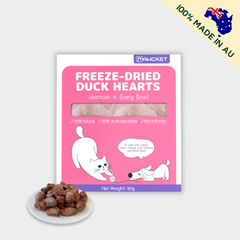 PAWCKET Freeze Dried Raw Duck Heart Dog Cat Treats 45g