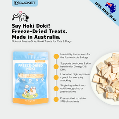 PAWCKET Freeze Dried Raw Hoki Dog Cat Treats 30g