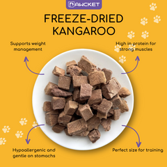 PAWCKET Freeze Dried Raw Kangaroo Dog Cat Treats 45g