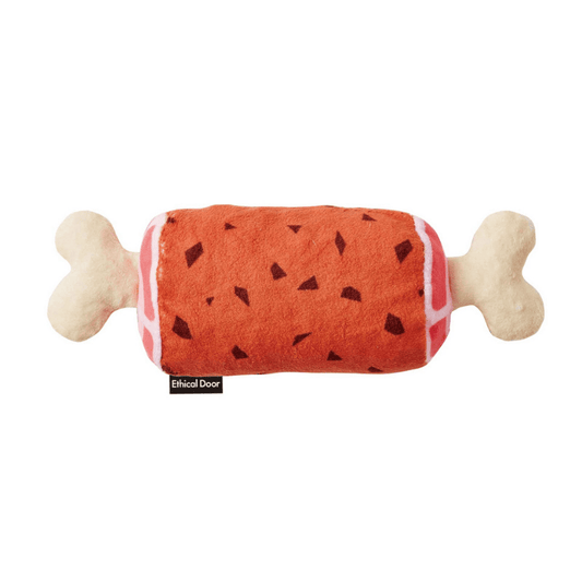Petio Ethical Door Squeaker Dog Toy Bone Meat