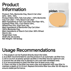 Pidan Composite Original Tofu + Bentonite + Starch Clumping Cat Litter 7L/3.6kg