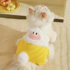 Pikapet Bunny Hoodie for Cats Warm Fleece Jumpsuit