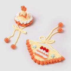 Pikapet Dog and Cat Birthday Bib and Hat Set - Cake