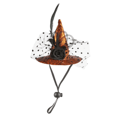 Pikapet Halloween Pet Mesh Witch Hat Orange
