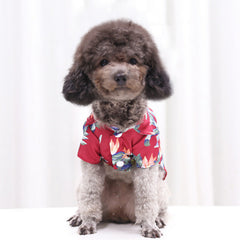 Pikapet Pet Hawaii Beach Shirt Claret