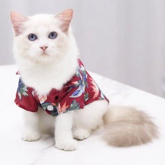 Pikapet Pet Hawaii Beach Shirt Claret