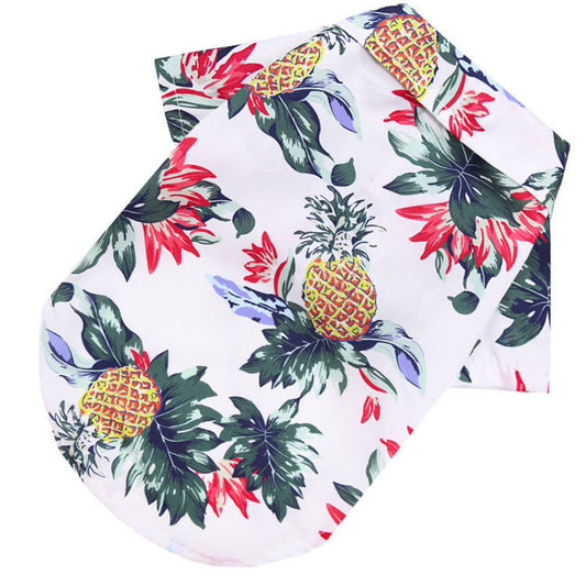 Pikapet Pet Hawaii Beach Shirt White