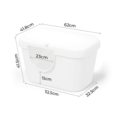 Mango Extra Size High Edge Ultra-light Weight Cat Litter Box with Lid