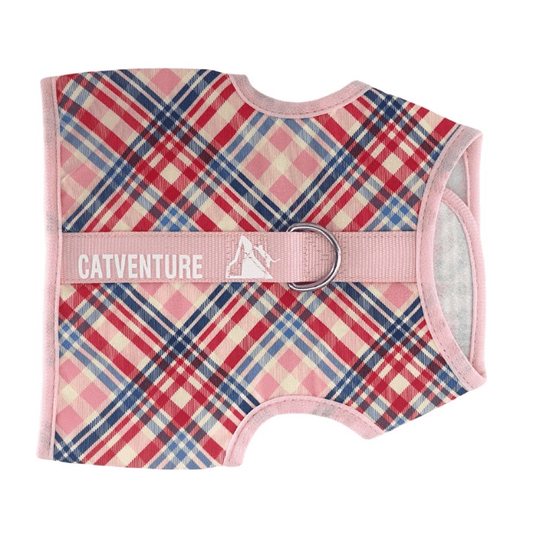 Princess Honeybelle X Catventure - Escape Proof Cat Harness - Pink Tartan