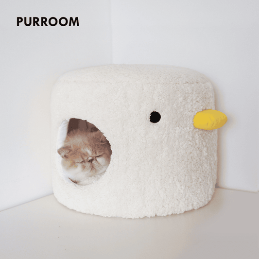 PURROOM Chick Bucket Pet Bed White