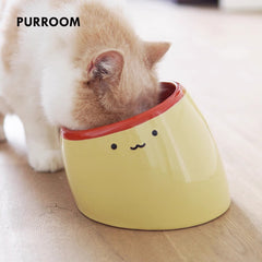 PURROOM Elevated Pudding Ceramic Pet Bowl