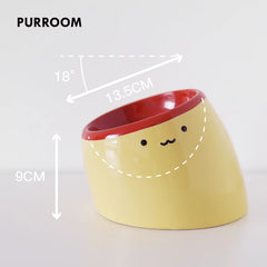 PURROOM Elevated Pudding Ceramic Pet Bowl