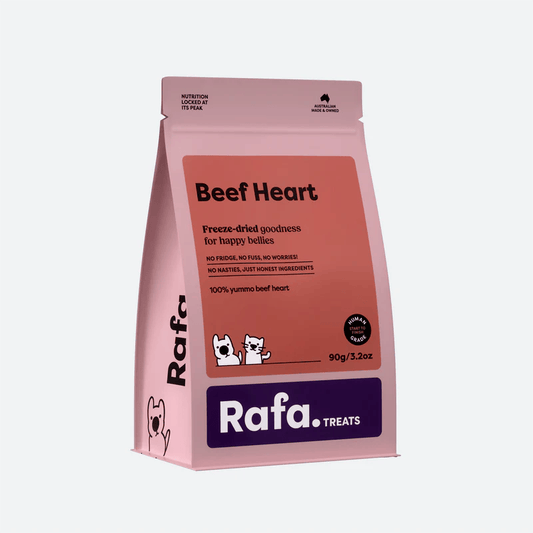 RAFA Raw Freeze-Dried Cat & Dog Treats Human-Grade Beef Heart 90g