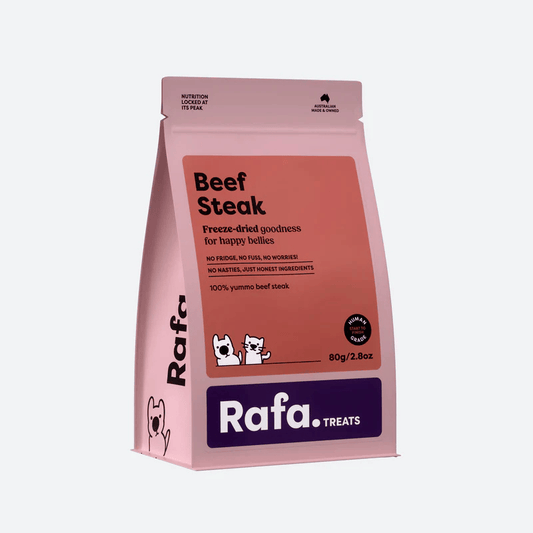 RAFA Raw Freeze-Dried Cat & Dog Treats Human-Grade Beef Steak 80g