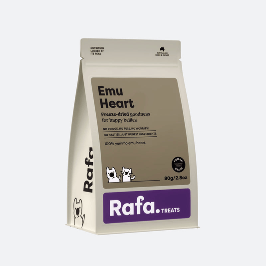 RAFA Raw Freeze-Dried Cat & Dog Treats Human-Grade Emu Heart 80g