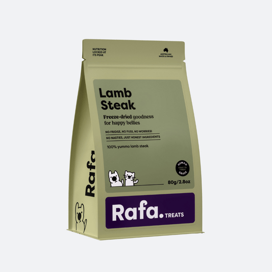 RAFA Raw Freeze-Dried Cat & Dog Treats Human-Grade Lamb Steak 80g