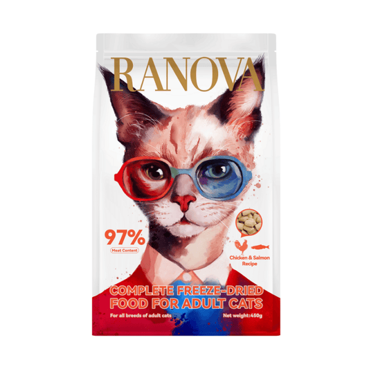 RANOVA Freeze Dried Adult Cat Food Chicken and Salmon Recipe 450g