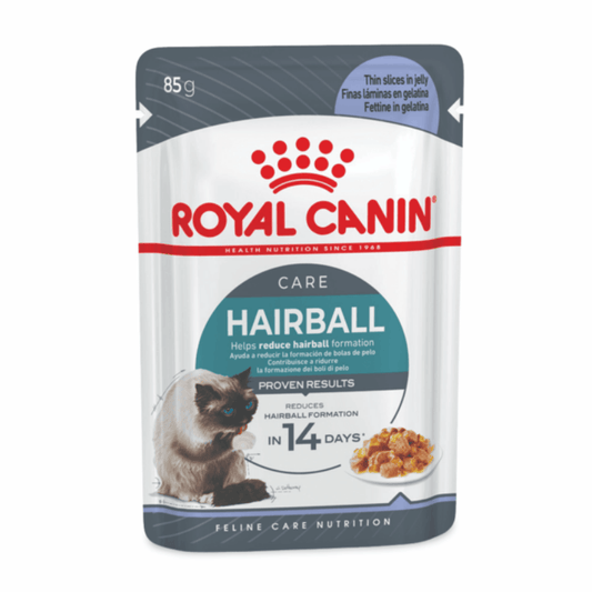 Royal Canin Adult Hairball Care Wet Cat Food Pouches in Jelly 12 x 85g