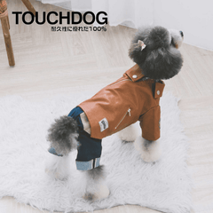 Touchdog Irregula Motorbike Leather Jacket Brown