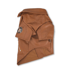 Touchdog Irregula Motorbike Leather Jacket Brown