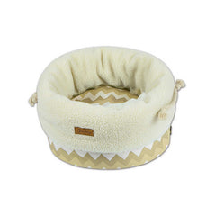 Touchdog Snowflake Premium Designer Jute Bag Nest Bed – Khaki