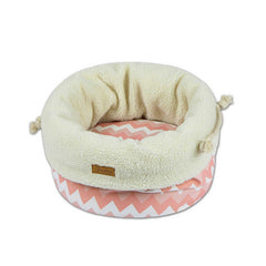 Touchdog Snowflake Premium Designer Jute Bag Nest Bed – Pink