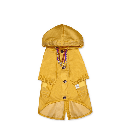 Touchdog Split-Vent Designer Waterproof Dog Raincoat Yellow