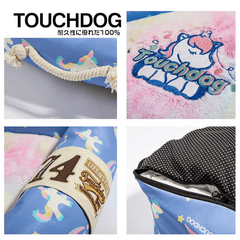 Touchdog The Song Of Unicorn Premium Designer Triangle Dog Bed – Blue