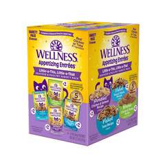 Wellness Core Appetizing Entrees Seafood & Poultry Wet Cat Food Pouch Variety Pack 40gx8PK