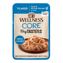 Wellness CORE Tiny Tasters Flaked Tuna & Shrimp Recipe in Broth Wet Cat Food 50g