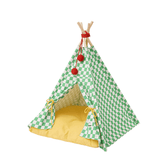 ZEZE Pet Tent Green Plaid