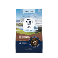 Ziwi Peak Steam Dried Dry Cat Food Beef with Southern Blue Whiting Recipe