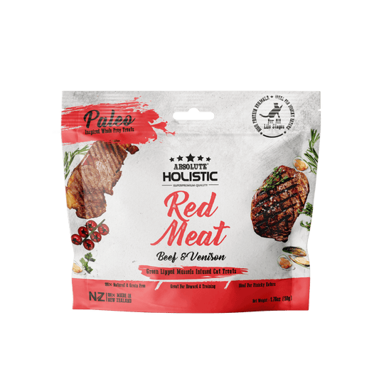 Absolute Holistic Air Dried Cat Treats Red Meat Beef And Venison 50g