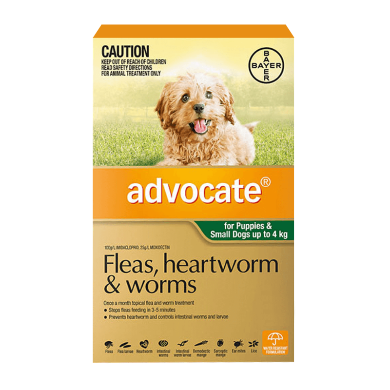 Advocate Spot-on Flea and Worm Treatment for Small Dog up to 4kg 3pk