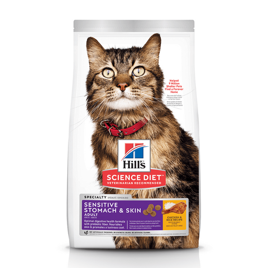 Hills Science Diet Adult Sensitive Stomach And Skin Dry Cat Food 3.17kg