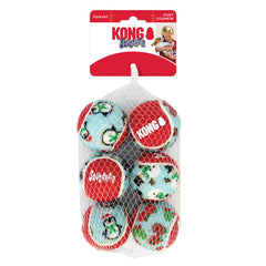 KONG Holiday SqueakAir Balls Medium 6PK Christmas Dog Toy