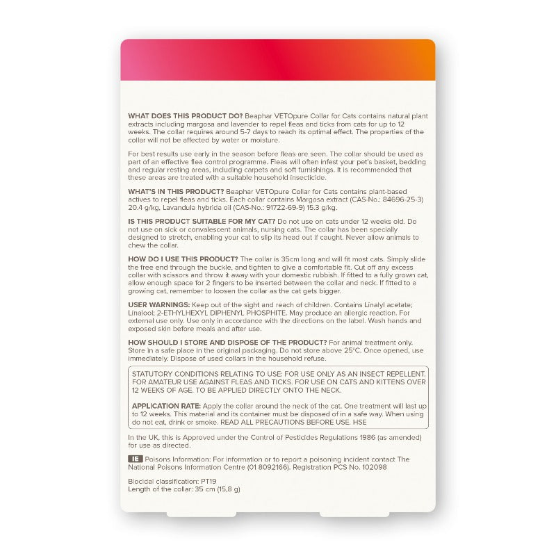 Beaphar VETOpure Flea & Tick Collar Green Description