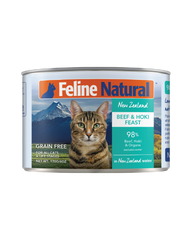 Feline Natural Premium Cat Wet Food Cans Beef & Hoki 170g