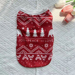 Pikapet Pet Clothes Vest Summer Red Christmas Style