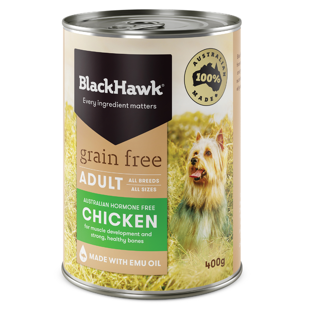 Black Hawk Grain Free Adult Chicken Wet Dog Food 400g