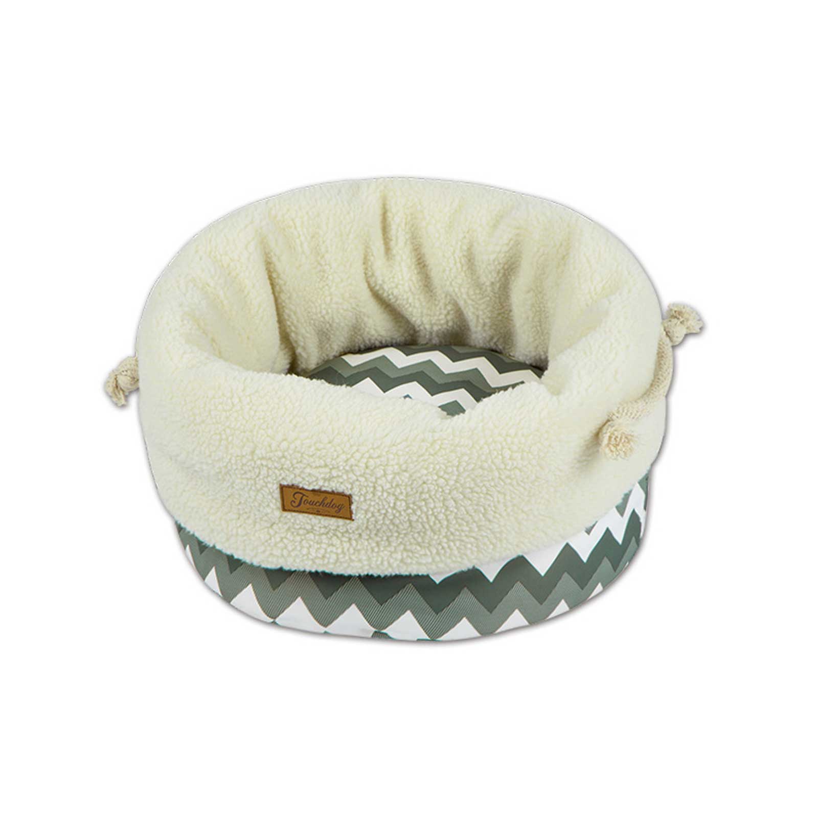 Touchdog Snowflake Premium Designer Jute Bag Nest Bed – Grey