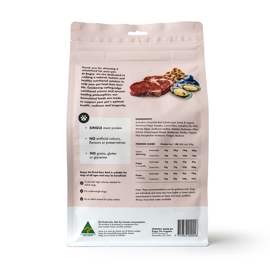 BUGSY Premium Air-Dried Raw Beef Dog Dry Food
