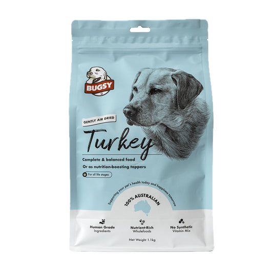 BUGSY Premium Air-Dried Raw Turkey Dog Dry Food