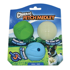 Chuckit Fetch Medley Small Ball Dog Toys 5cm 3pk