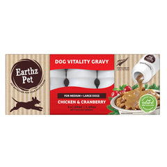 Earthz Pet Dog Vitality Gravy Chicken and Cranberry Med/Large Dogs 5pk x 50ml