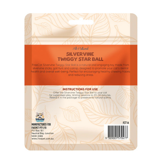 Freecat All Nature Silvervine Twiggy Star Ball - 1pc
