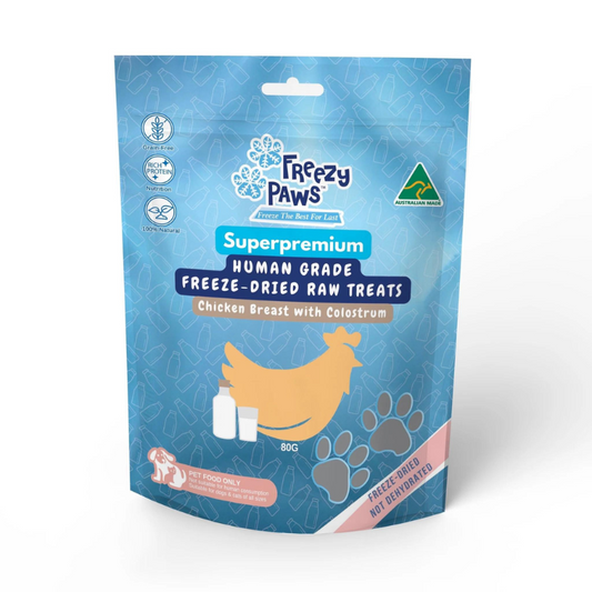 Freezy Paws Freeze Dried Dogs and Cats Treats Chicken Breast with Colostrum 80g