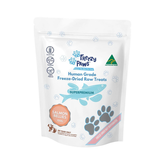 Freezy Paws Freeze Dried Dogs and Cats Treats Salmon Bellies 100g